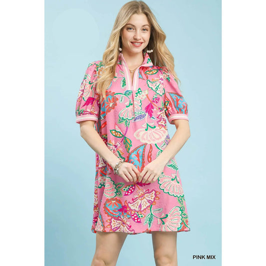 Pink Paisley Print Dress