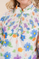 Floral Half Button-Up Blouse
