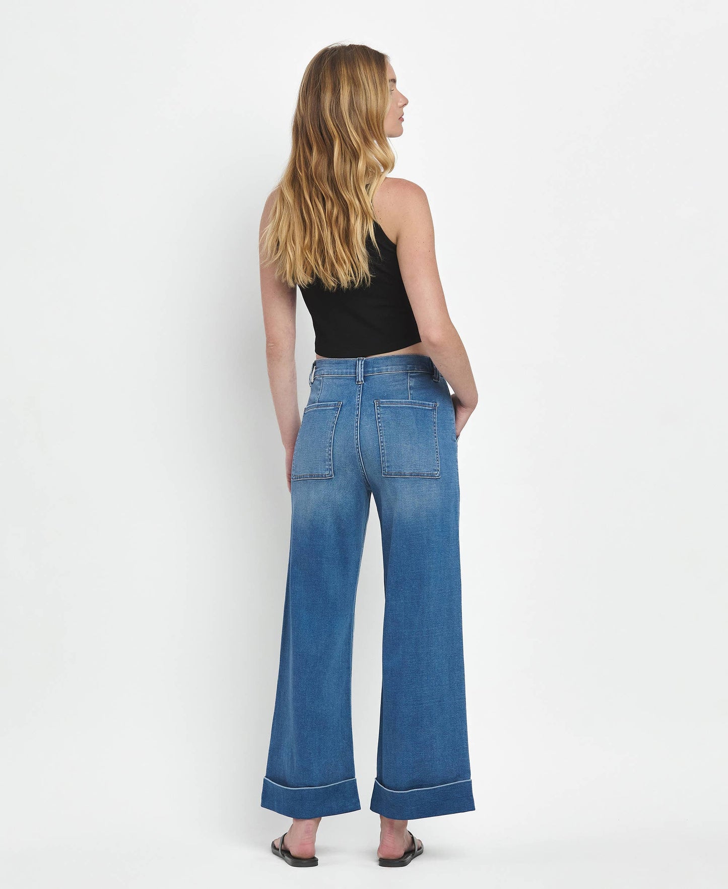 High Rise Double Cuffed Jeans