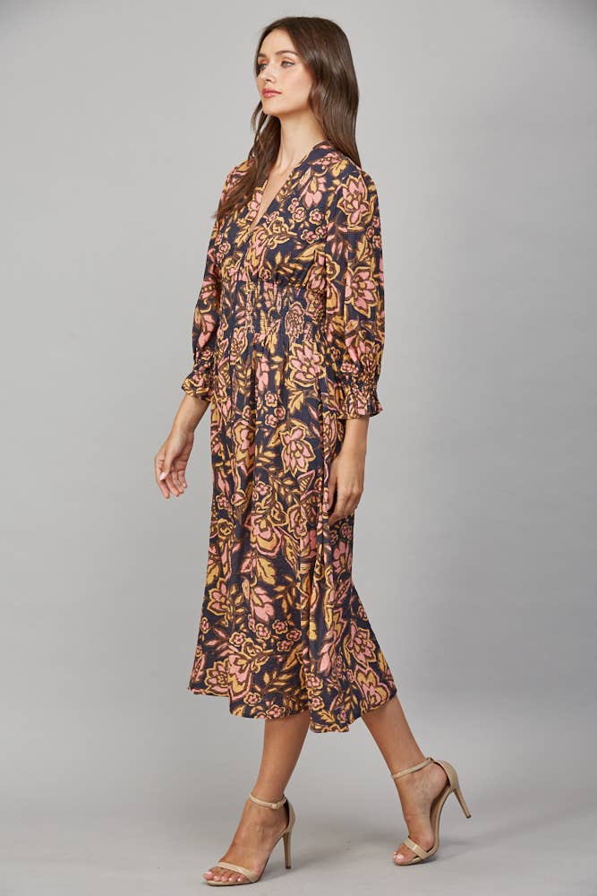 Seasons Change Floral Front Zip Dress