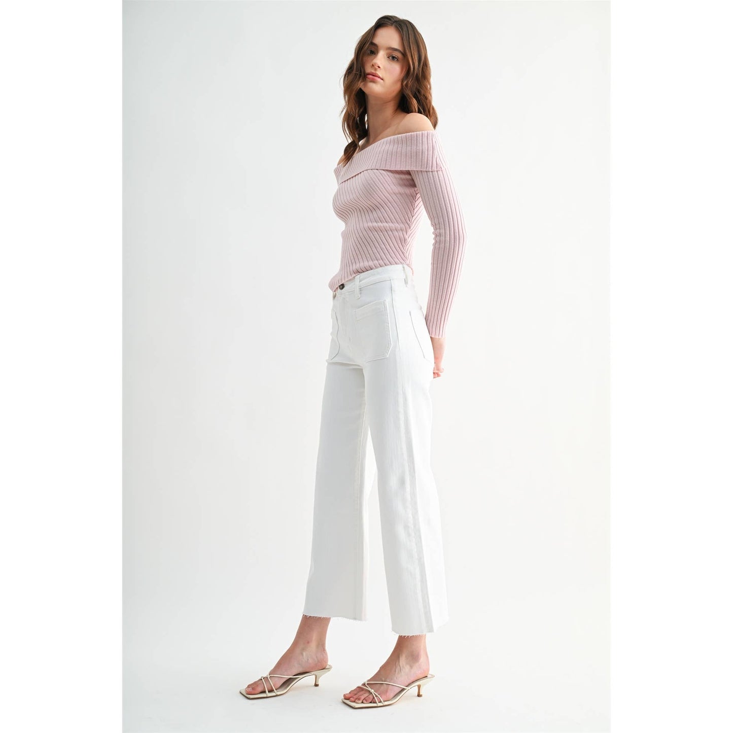 White High Rise Cropped Jeans