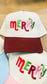 MERRY Christmas Hat : Burgundy + beige