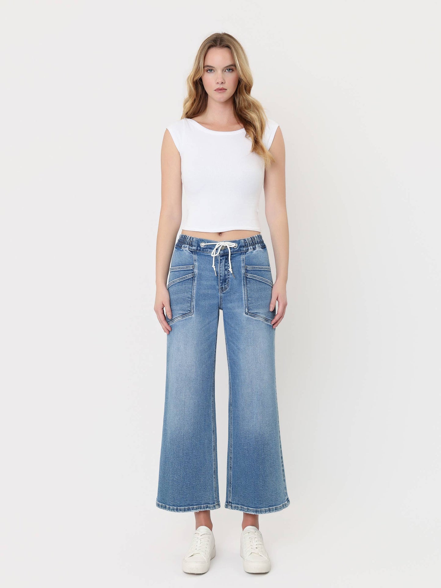 Vervet Drawstring Wideleg Jeans