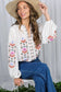 White Embroidered Long Puff Blouse