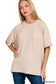 Corded Short Sleeve Front Pocket Top