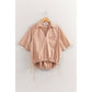 Taupe Bubble Hem Relaxed Fit Shirt