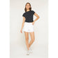 White High Rise Shorts