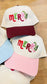 MERRY Christmas Hat : Burgundy + beige