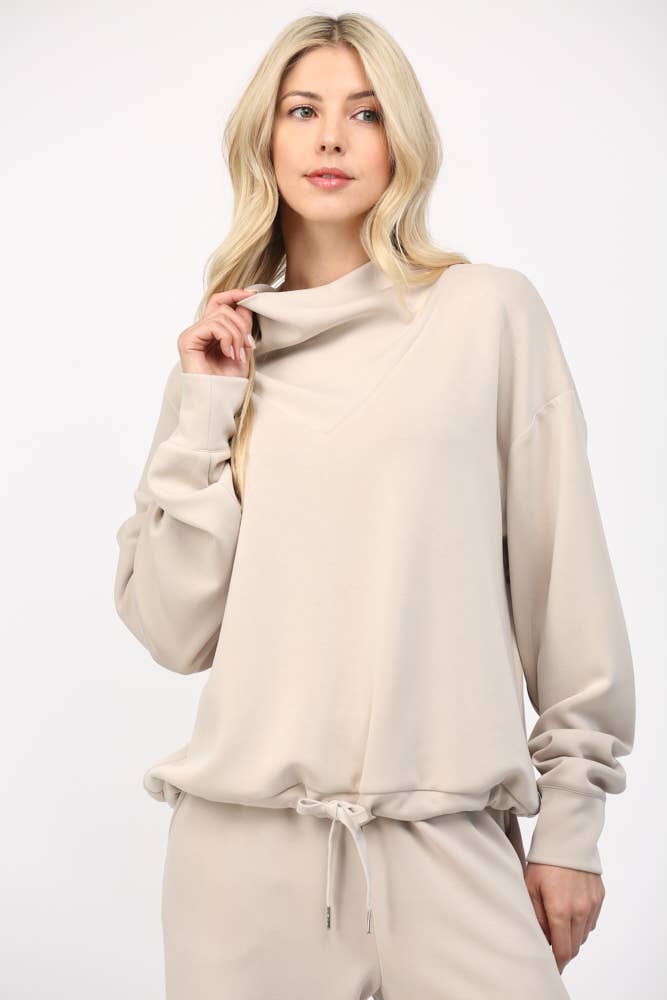 Modal Cowl Neck Sweatshirt