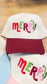 MERRY Christmas Hat : Burgundy + beige
