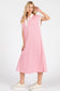 Pink Striped Relaxed Fit Midi Dress