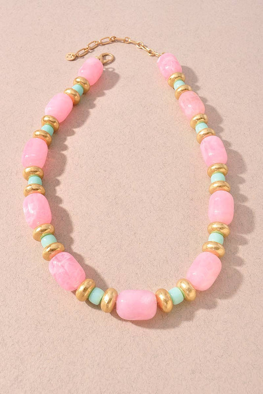 Color Resin Beaded Necklace