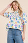 Floral Half Button-Up Blouse