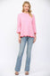 Pink Scallop Mock Neck Sweater