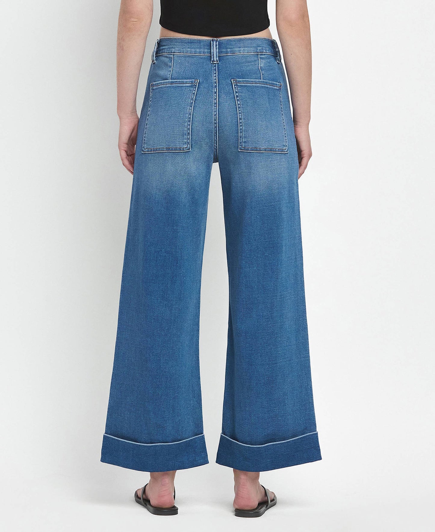 High Rise Double Cuffed Jeans