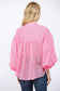 Pinstripe Bubble Sleeve Blouse