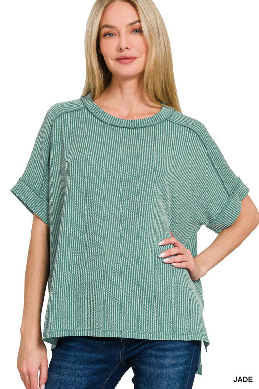 Basic Corded Top: Jade Green