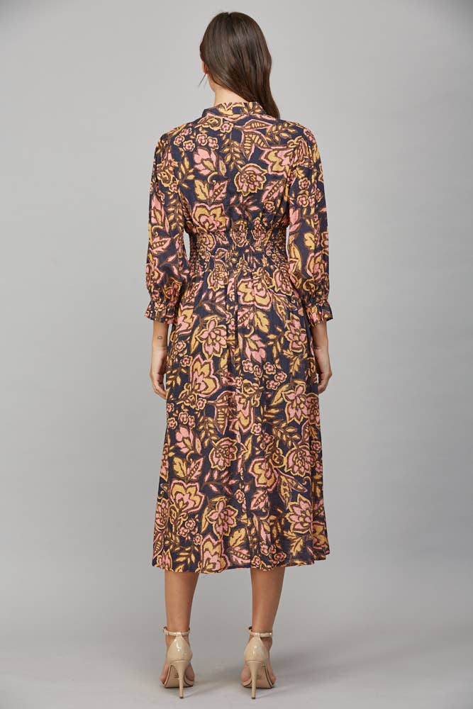 Seasons Change Floral Front Zip Dress