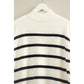 Striped Oversized High Neck Sweater: CREAM