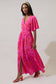 Inara Floral Evianna Button Down Flutter Maxi Dress