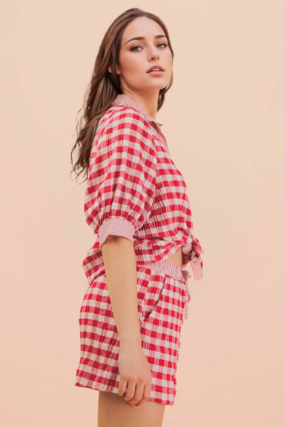 Gingham Shorts Set