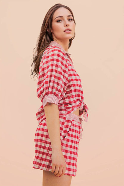 Gingham Shorts Set