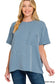 Corded Short Sleeve Front Pocket Top