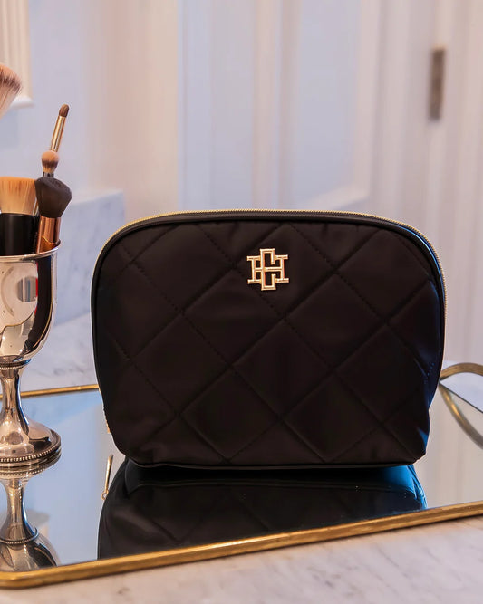 Black Nylon Makeup Pouch Large