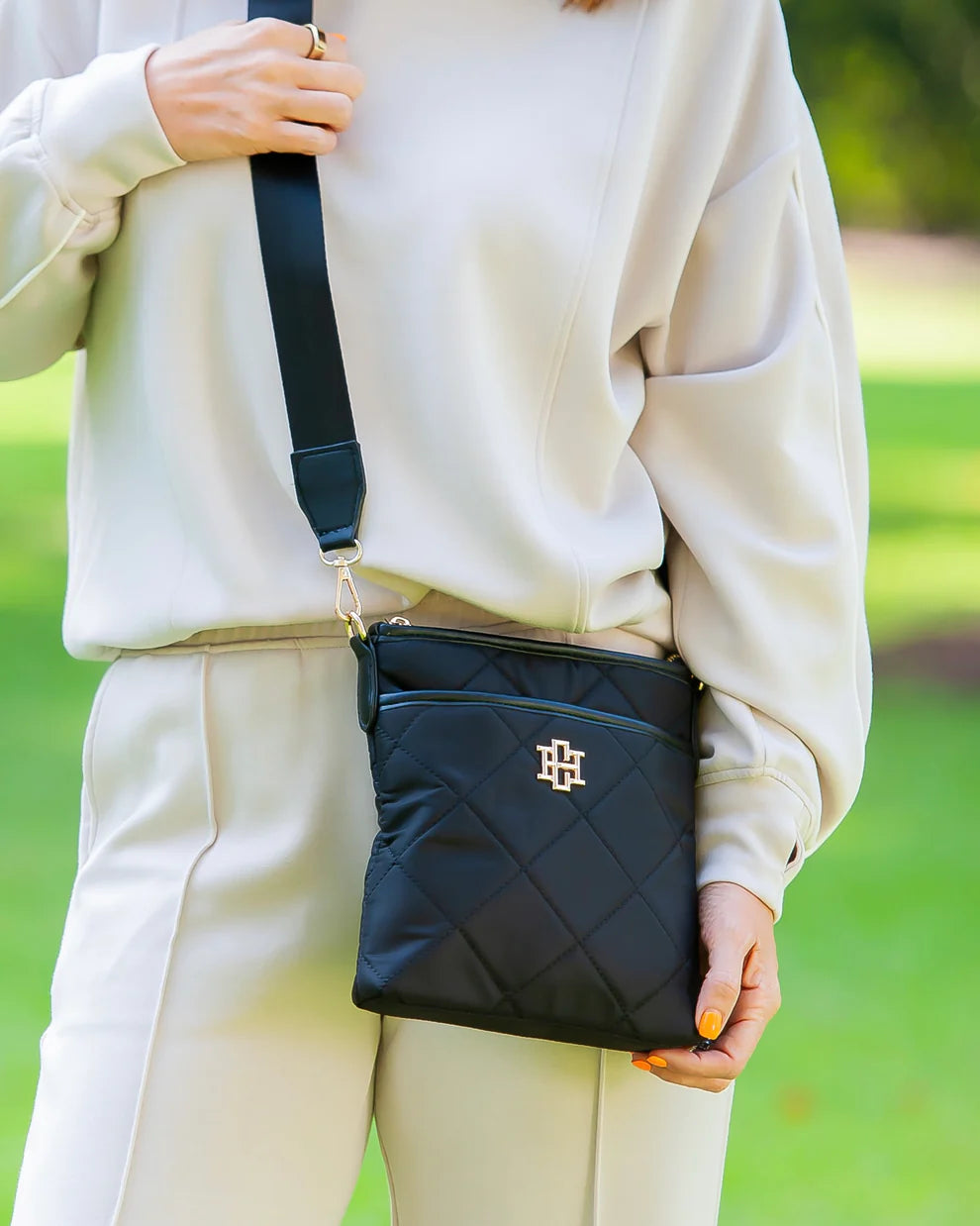 Black Nylon Crossbody Purse