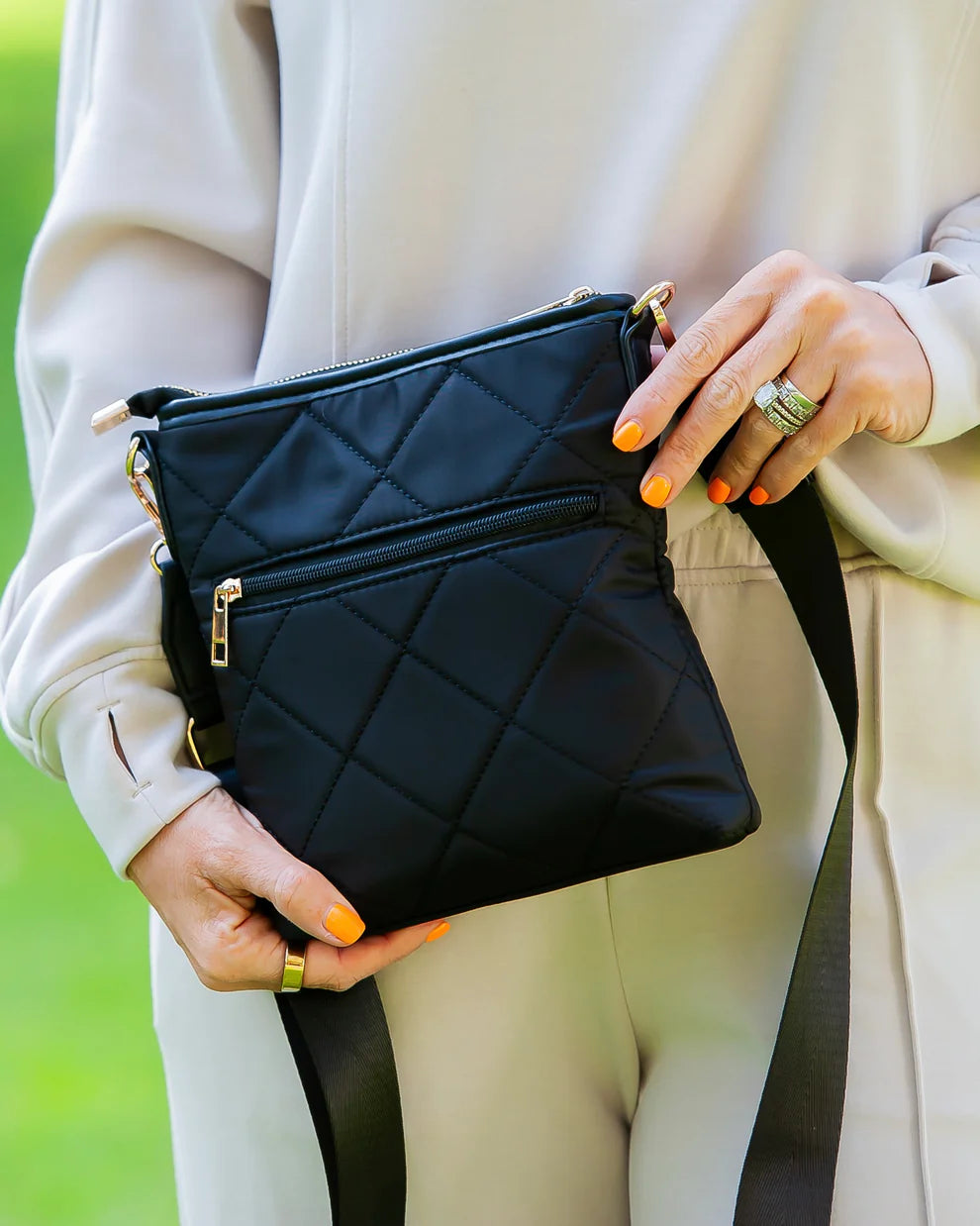 Black Nylon Crossbody Purse